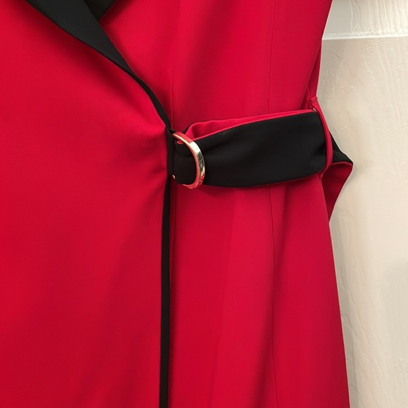 Calvin Klein red apple dress with black details size 8 like new - Picture 4 of 14